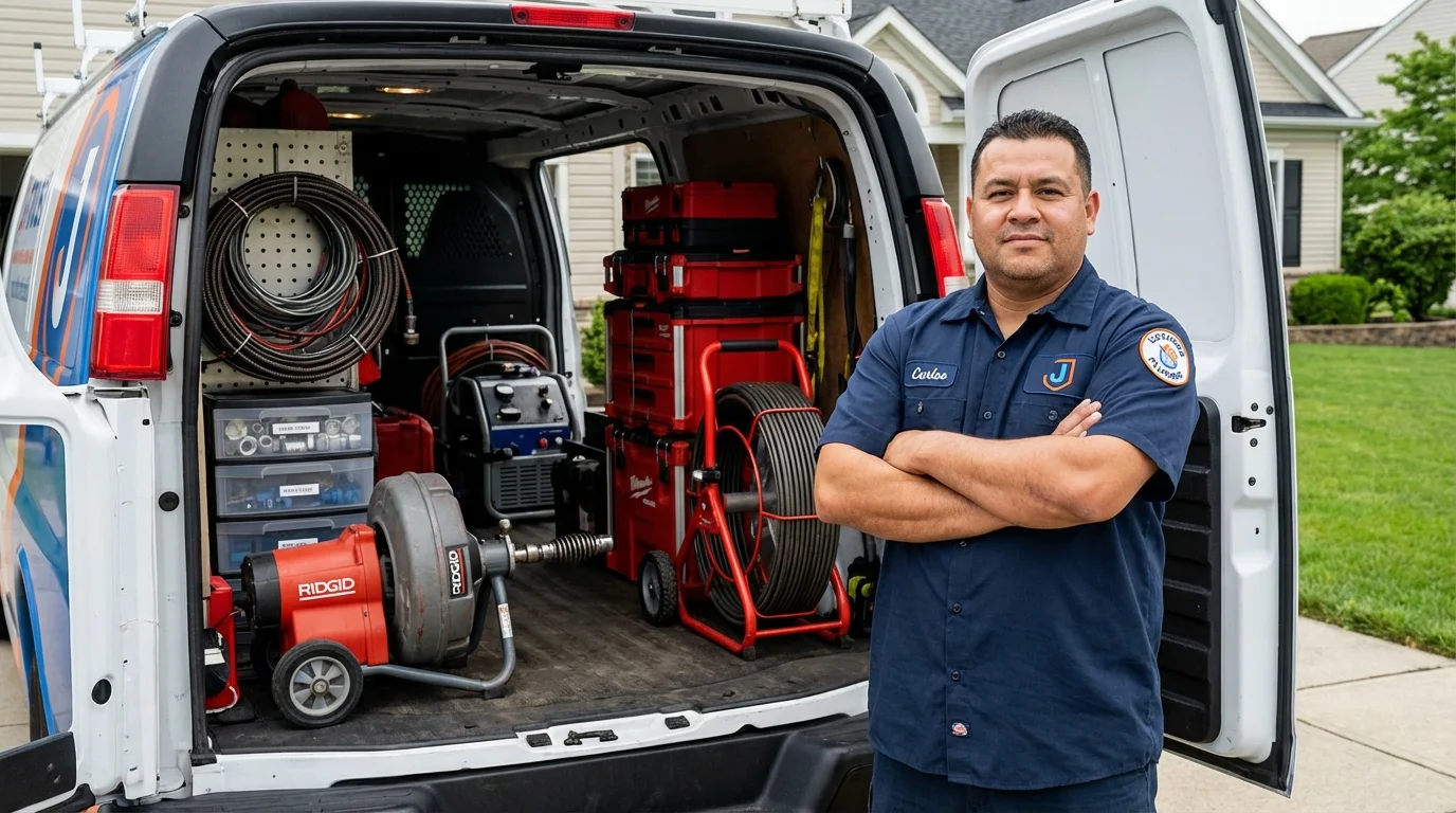 Professional drain cleaning equipment and Johns Plumbing LLC plumber in Pickens