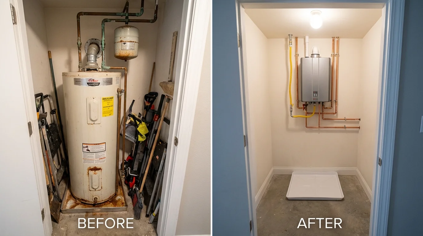 Tank water heater versus wall-mounted tankless unit comparison for Pickens, MS homeowners